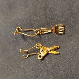 Cute Scissor and Fork Earrings